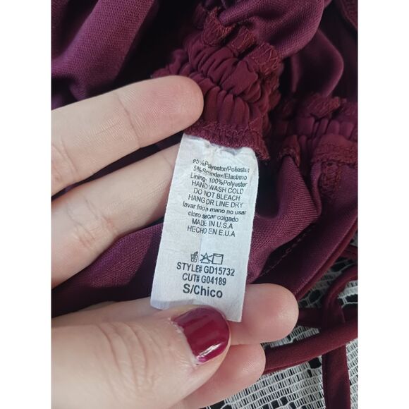 Burgundy Ruched One Shoulder Mini Dress - Picture 8 of 15